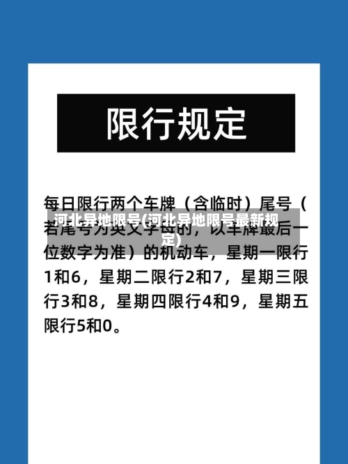河北异地限号(河北异地限号最新规定)-第2张图片