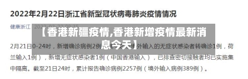【香港新疆疫情,香港新增疫情最新消息今天】