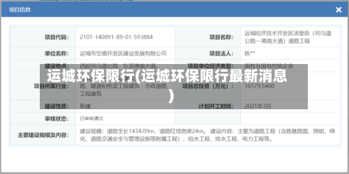 运城环保限行(运城环保限行最新消息)